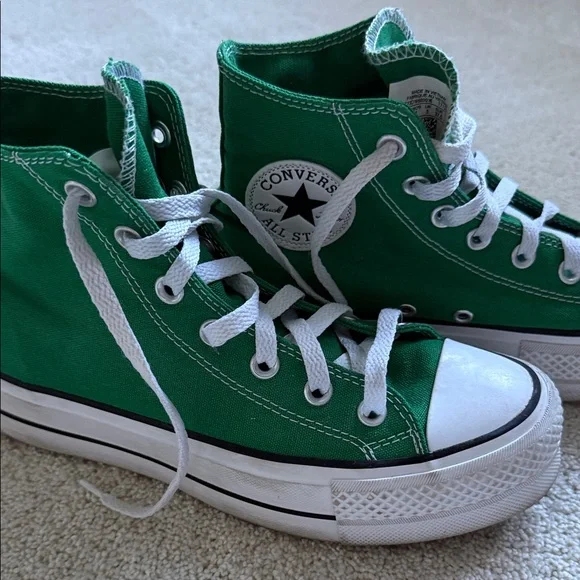 Converse Chuck Taylor All Star Platform Kelly Green High-Top, Men’s 5/ Women’s 7 - Picture 2 of 6